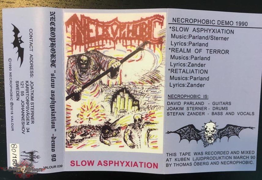 Necrophobic - Slow Asphyxiation - Demo Tape - 2018 re-release (Limited Edition)