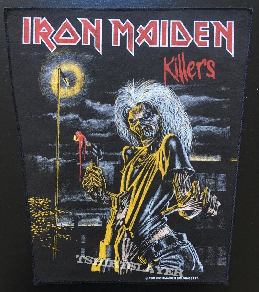Iron Maiden - Killers - Back Patch 1981 (Bright Light Version 