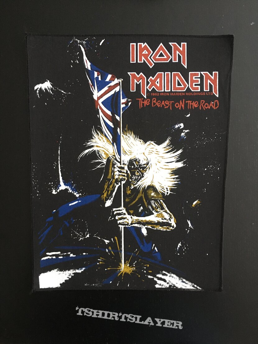IRON MAIDEN FABRIC SCARF Beast On The Road World Tour 1982 banner import  VINTAGE