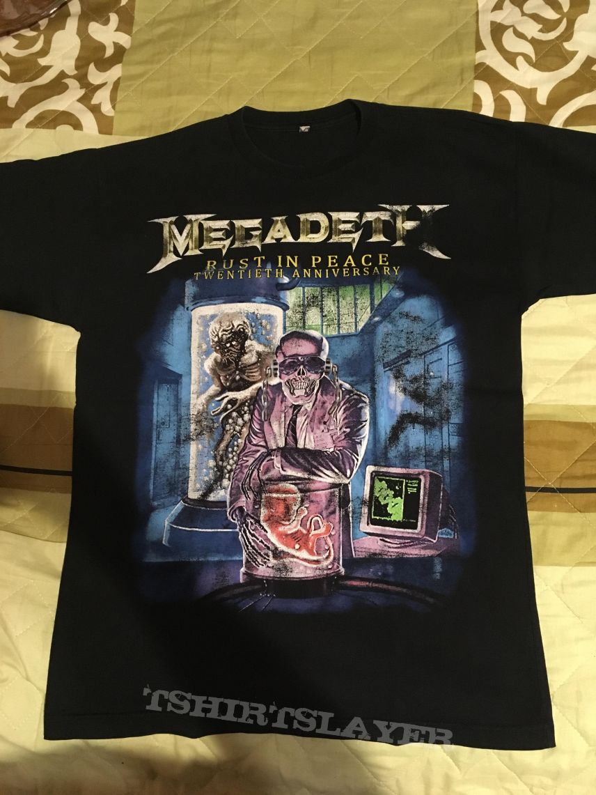 Megadeth Rust in Peace 20th anniversary Tour T-Shirt with Brasil Dates