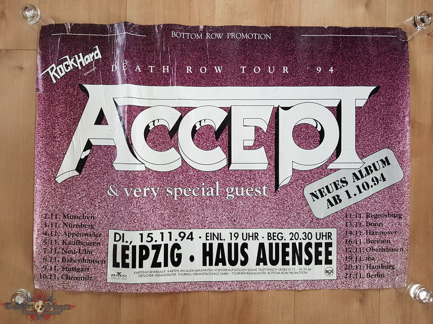 Accept - Death Row Tour &#039;94 - poster