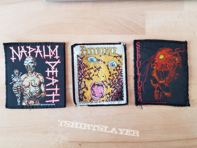 Napalm Death + Pestilence + Sepultura - patches