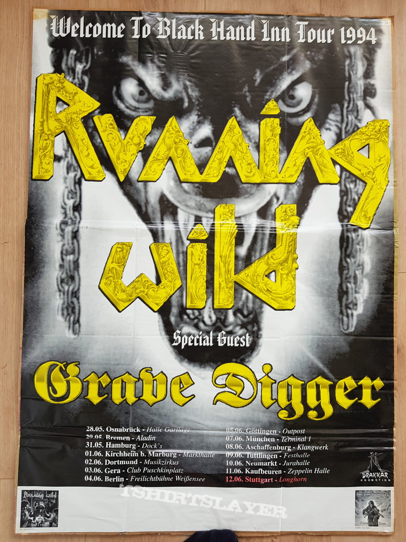 Running wild - Welcome To Black Hand Inn Tour 1994 - tour poster