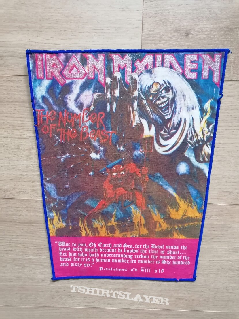 Iron Maiden - The Number Of The Beast - blue border backpatch