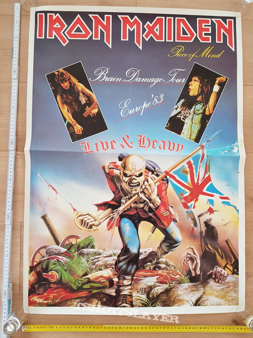 Iron Maiden - Piece Of Mind Brain Damage Tour Europe &#039;83 - poster