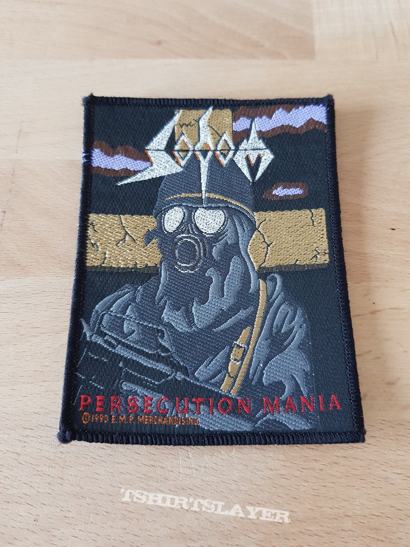 Sodom - Persecution Mania - vintage GOLD HELMET patch