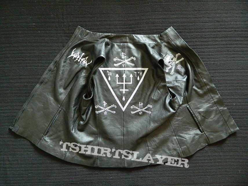 Watain leather vest hand painted