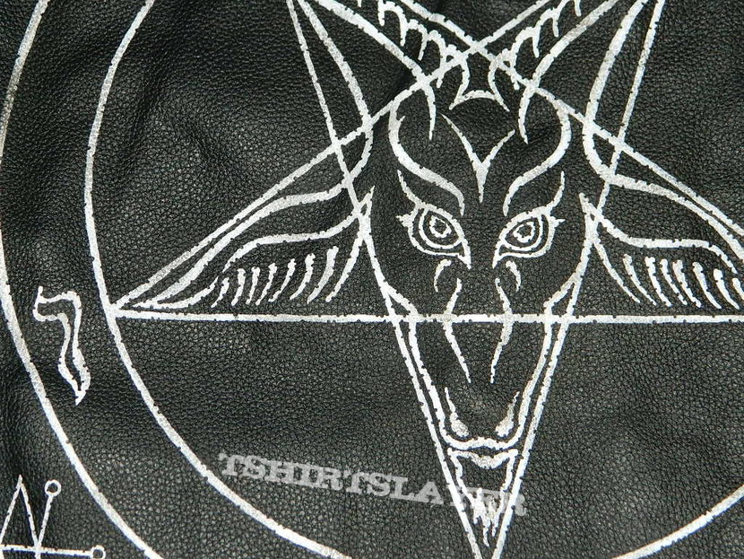 Black Metal Satanic Hand Painted Leather Vest