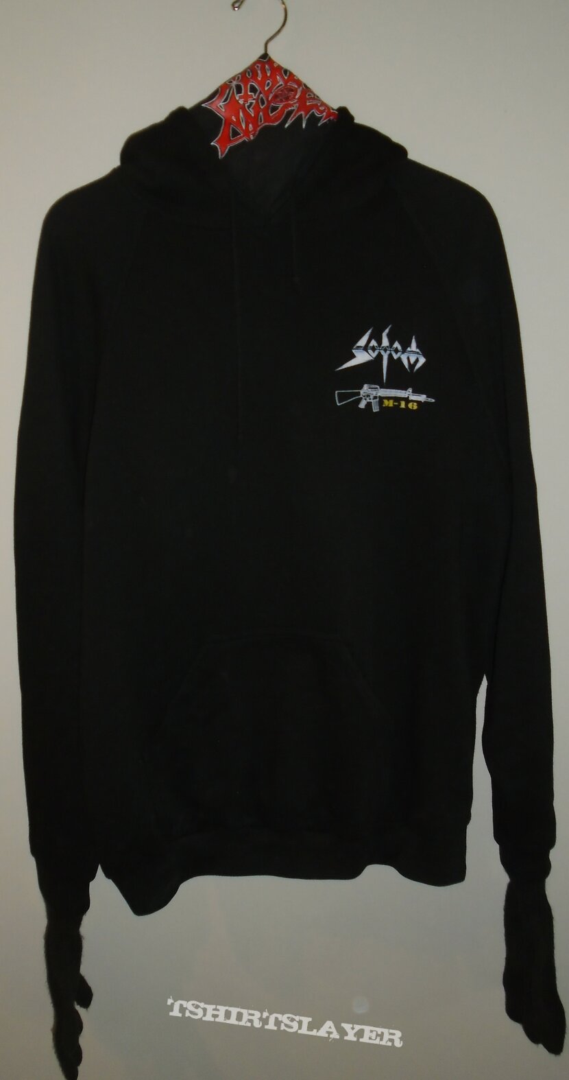 Sodom &#039;M-16&#039; Hoodie with Morbid Angel Face Cover