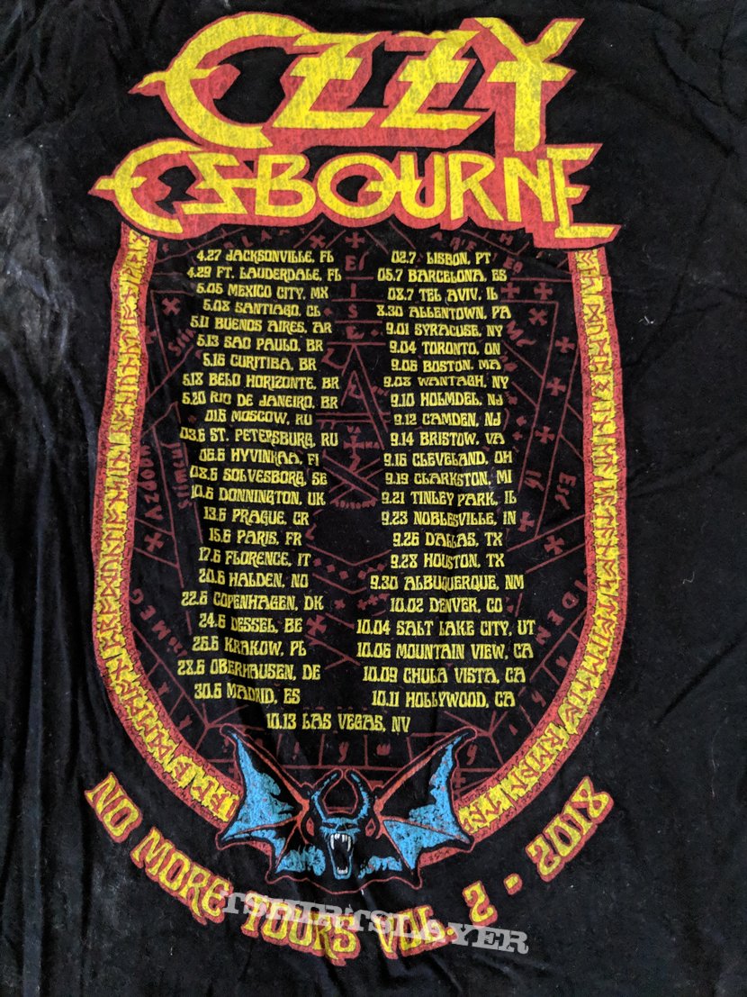 Ozzy Osbourne - No More Tours Vol. 2 2018 world tour shirt