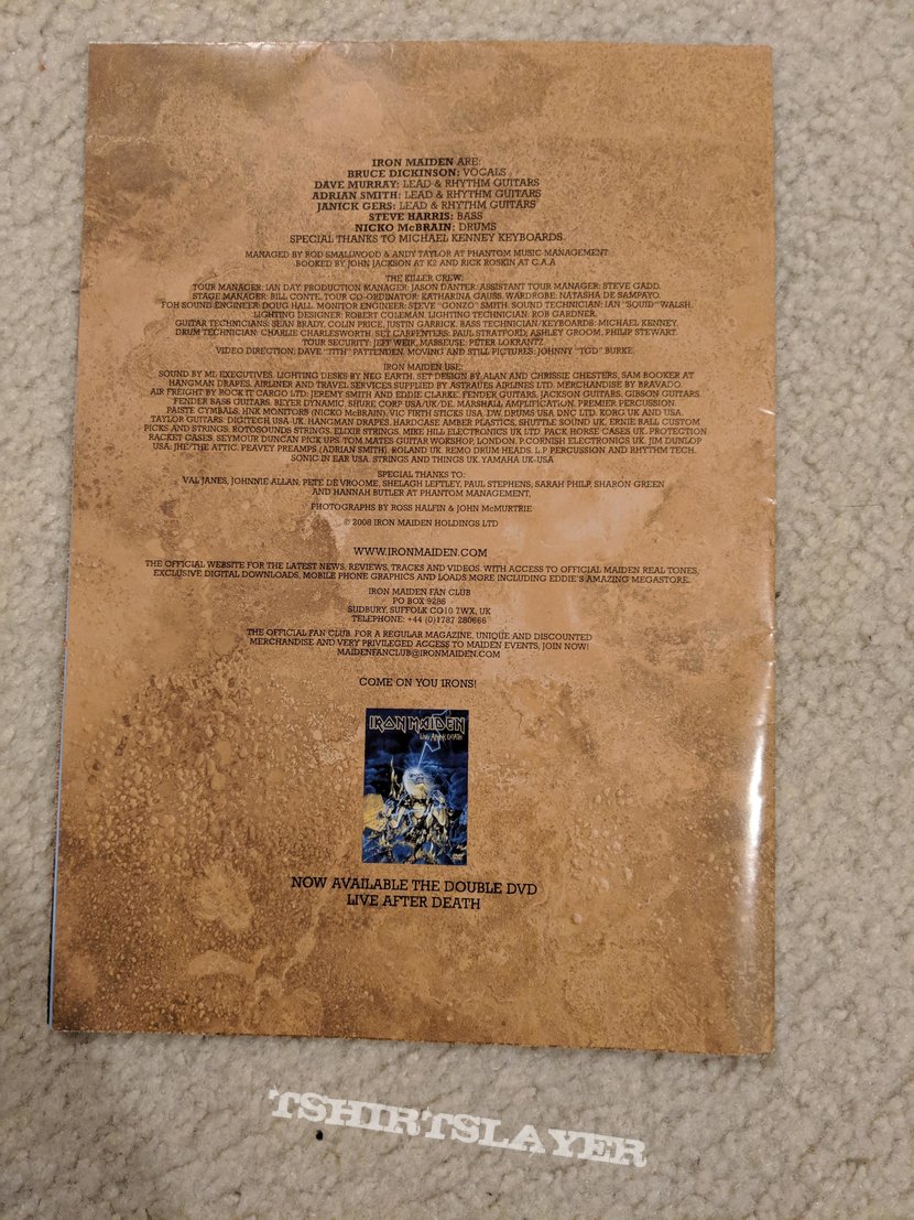 Iron Maiden - Somewhere Back in Time World Tour official program