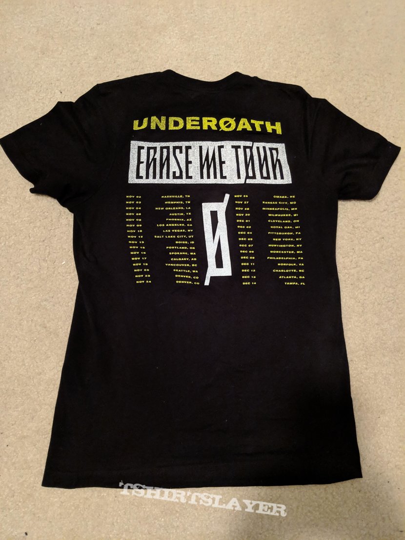 Underoath - Erase Me 2018 tour shirt