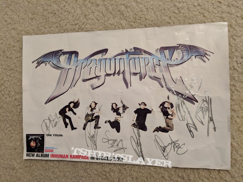DragonForce - Inhuman Rampage mini poster (signed)