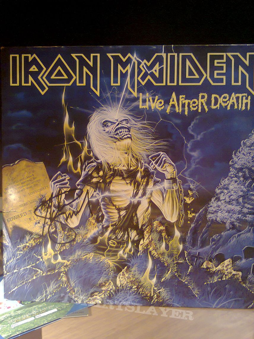 Iron Maiden - Live After Death Lp Signed by Adriam Smith