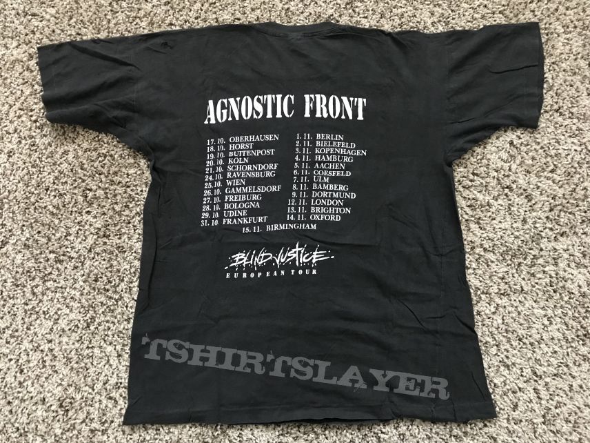 Agnostic Front Blind Justice Tour 1990 XL OG