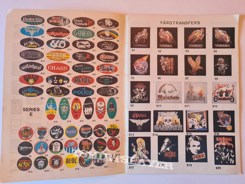 Supergroup catalog from 1982-83 with patches, pins and prints