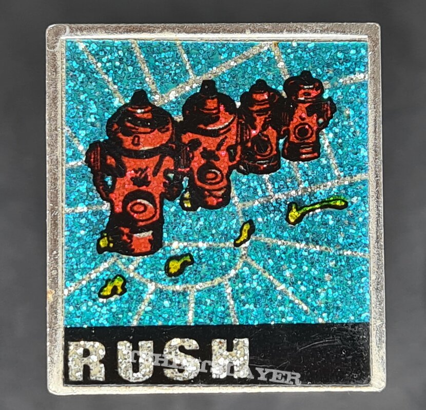 Rush Square glitter metal pin