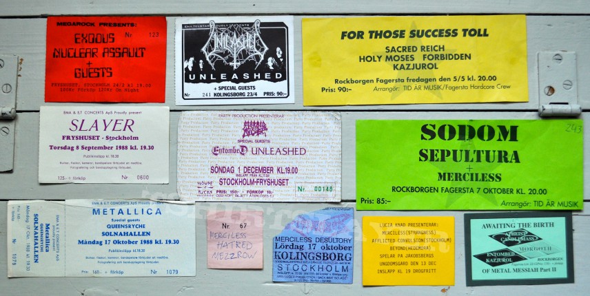 Exodus Old Concert Tickets From The 80´s and 90´s