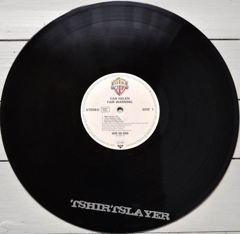 VAN HALEN Fair Warning Original Vinyl | TShirtSlayer TShirt and ...