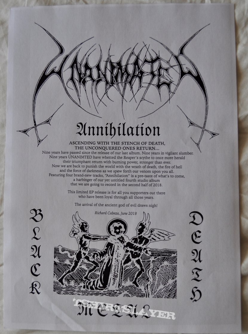 Unanimated ‎– Annihilation Clear Vinyl