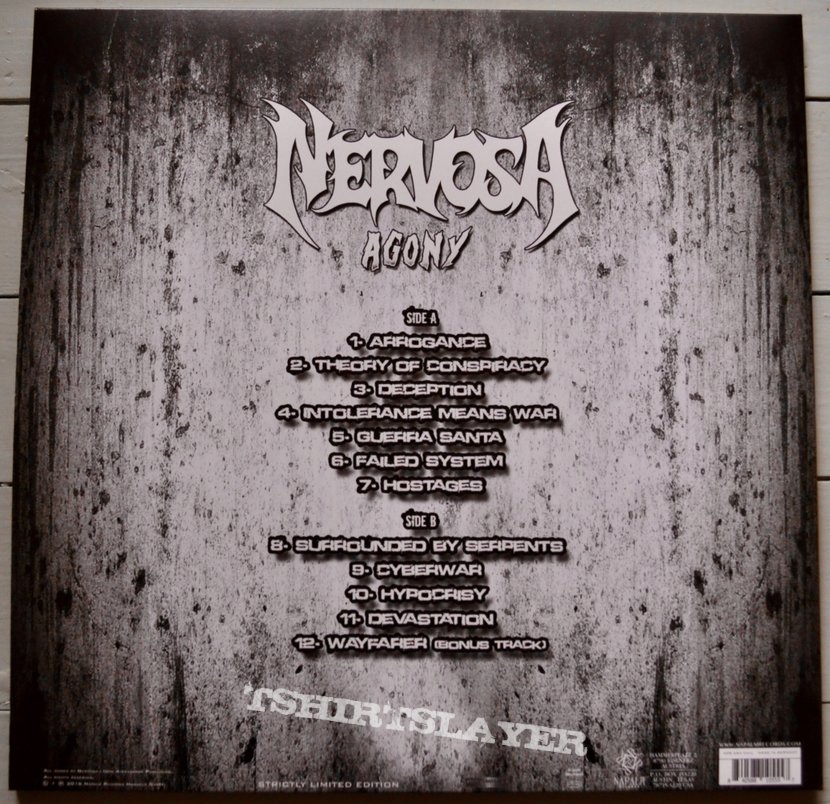 NERVOSA Agony Silver Coloured Vinyl