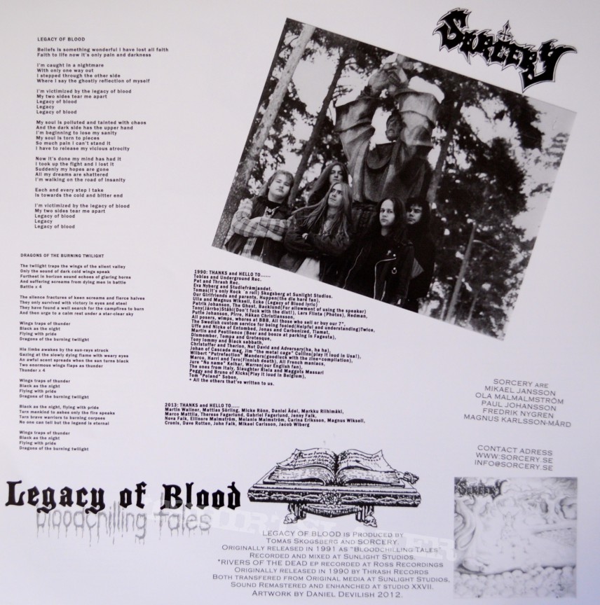 SORCERY Legacy Of Blood Original Purple Vinyl
