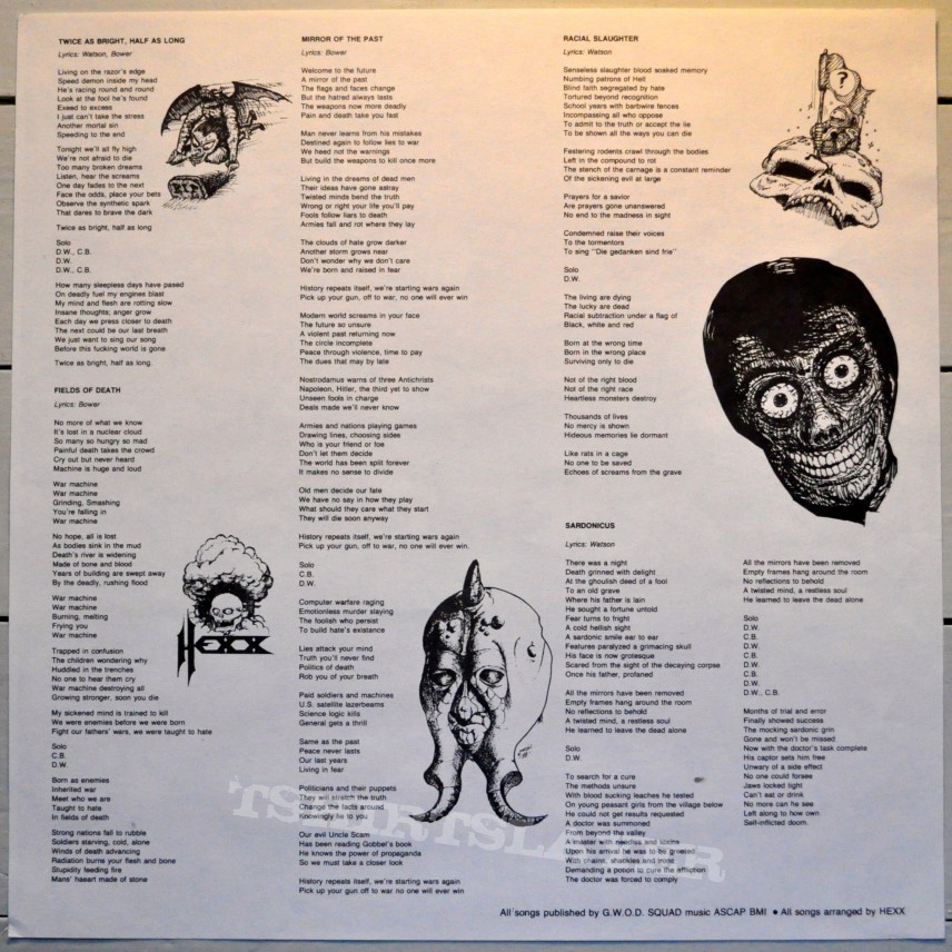 HEXX Quest For Sanity Original Green Vinyl HEXX Quest For Sanity Original Green Vinyl