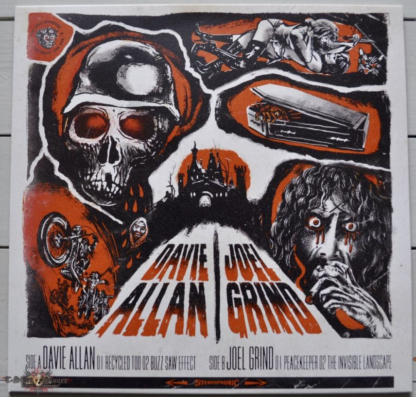 Davie Allan / Joel Grind ‎– Split White Bone / Orange Merge 10&quot; Original Vinyl