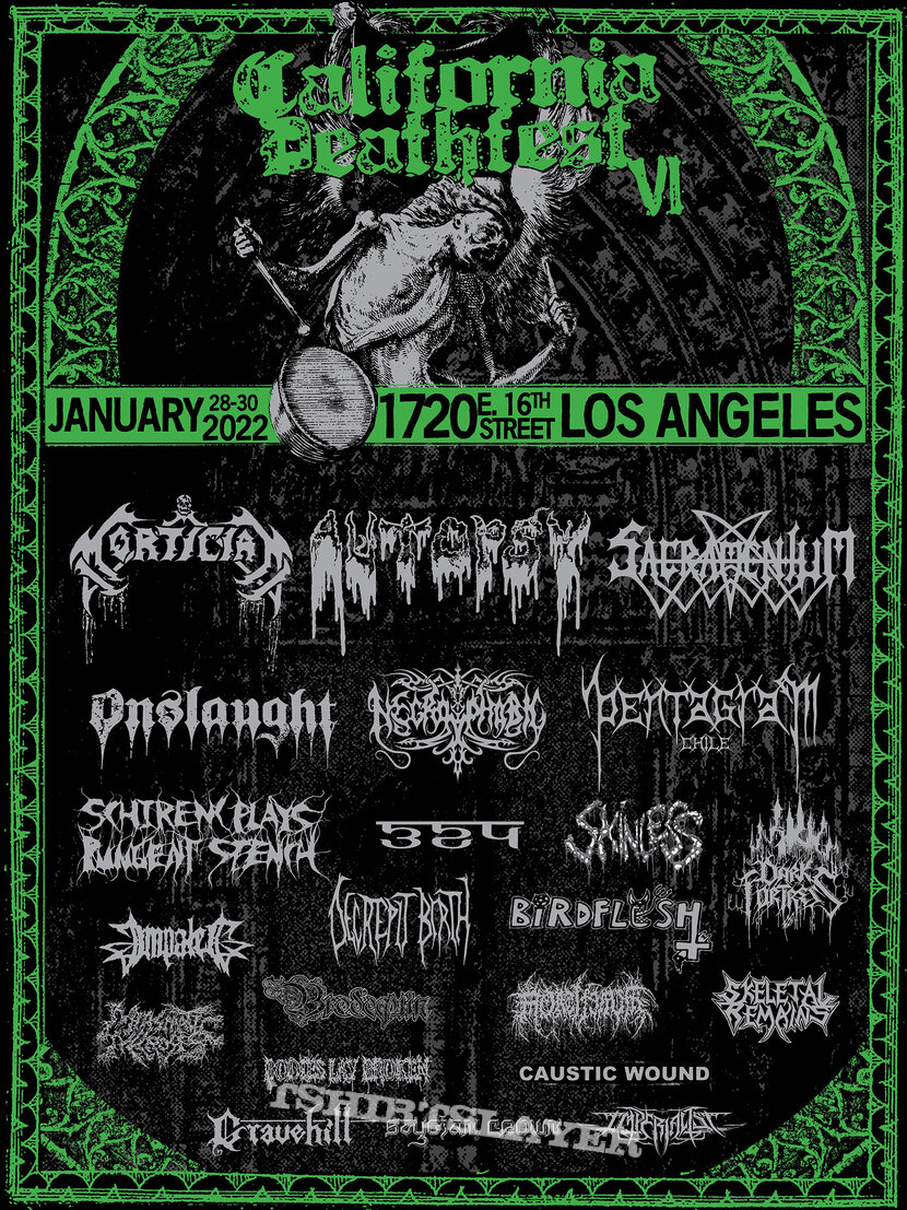 Mortician California Deathfest 2022 flyer