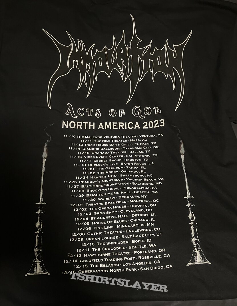 Immolation - Acts of God 2023 tour shirt 