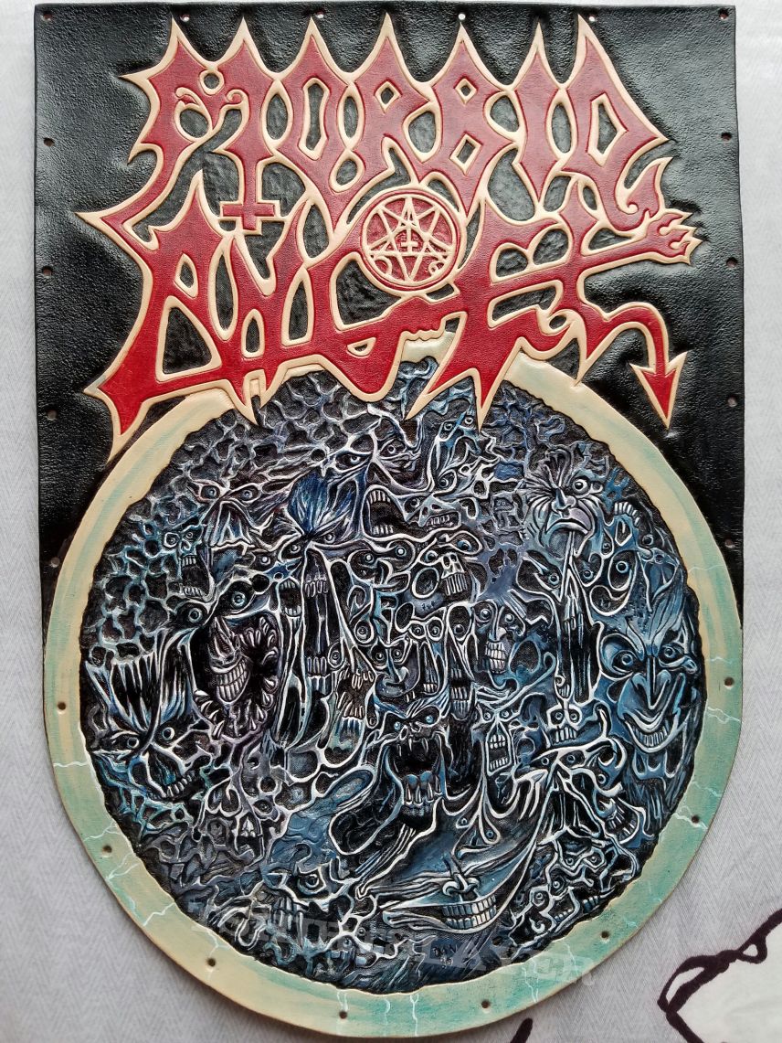 Morbid Angel hand crafted leather backpatch, new version 2.0 Morbid Angel hand crafted leather backpatch, new version 2.0