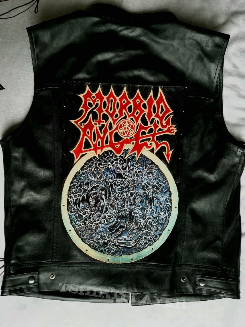 Morbid Angel hand crafted leather backpatch, new version 2.0