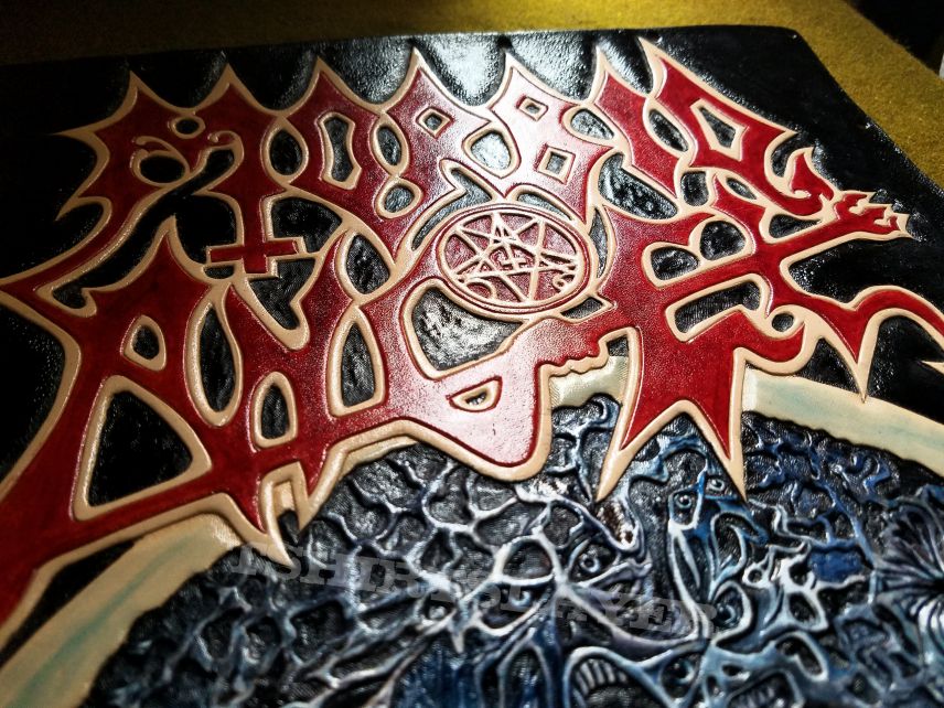 Morbid Angel hand crafted leather backpatch, new version 2.0