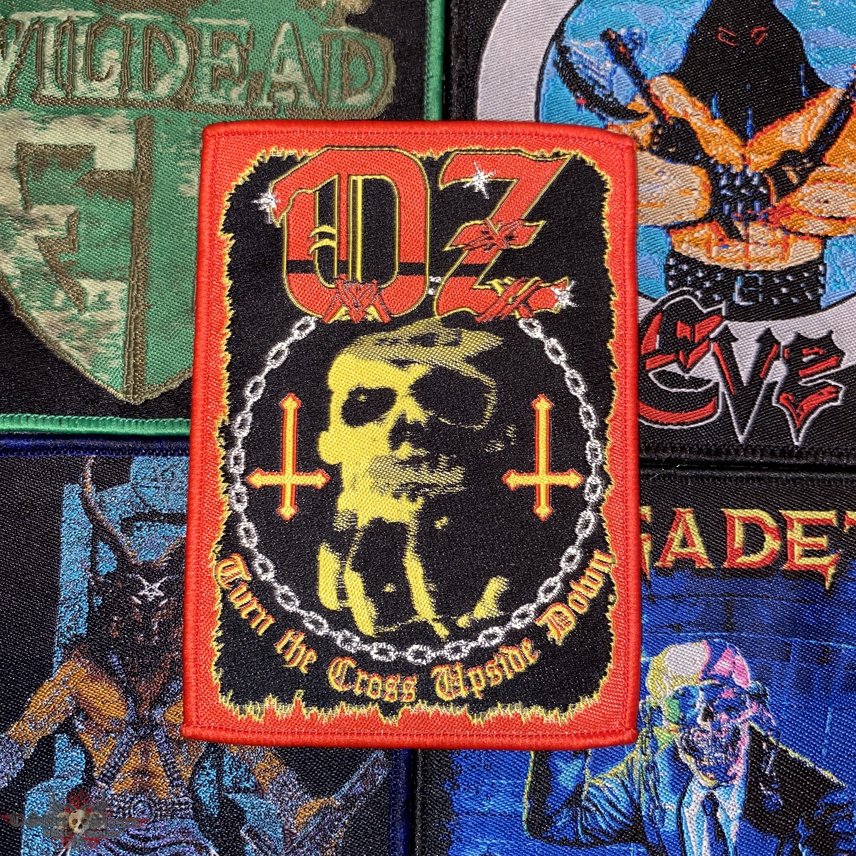 Oz - Turn The Cross Upside Down Woven Patch Oz - Turn The Cross Upside Down Woven Patch
