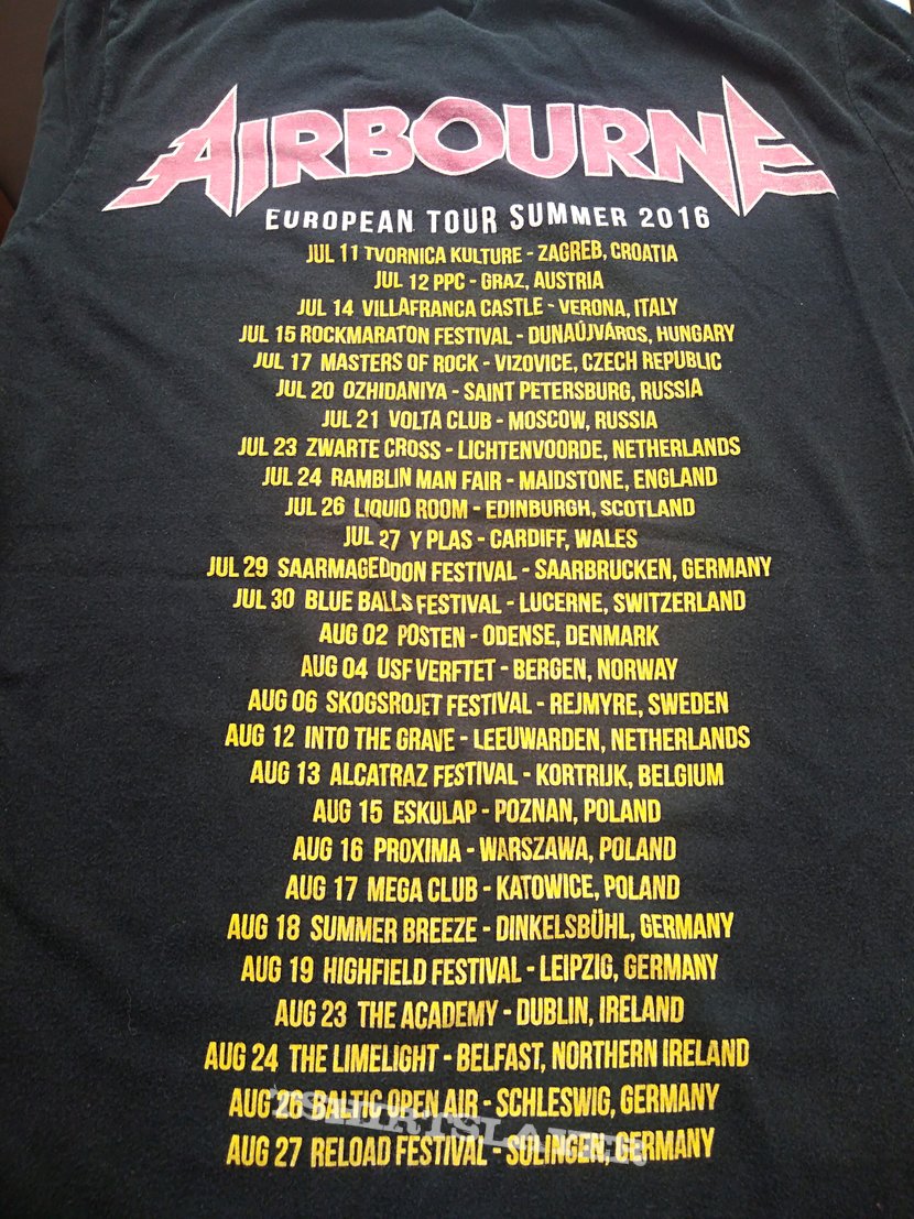 Airbourne 2016 European Tour Shirt