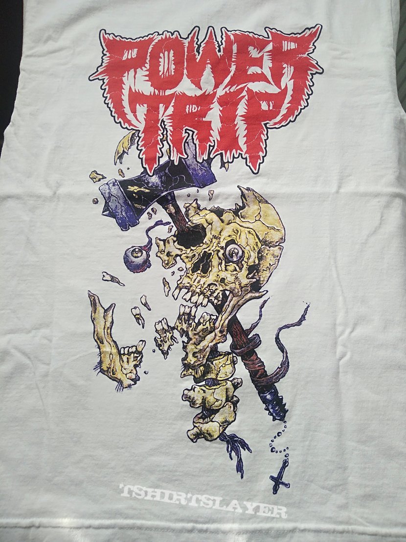 Power Trip Hammer Skull White Shirt