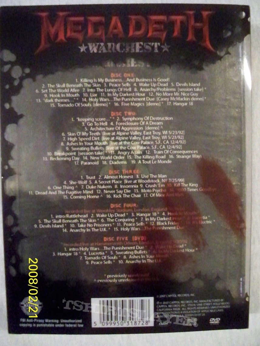Megadeth - Warchest box | TShirtSlayer TShirt and BattleJacket Gallery