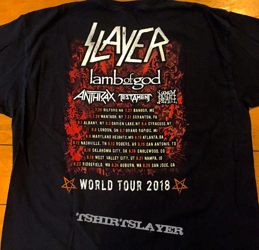 Slayer North American Tour 2018 w/ Lamb of God, Anthrax, Testament and  Napalm Death | TShirtSlayer TShirt and BattleJacket Gallery