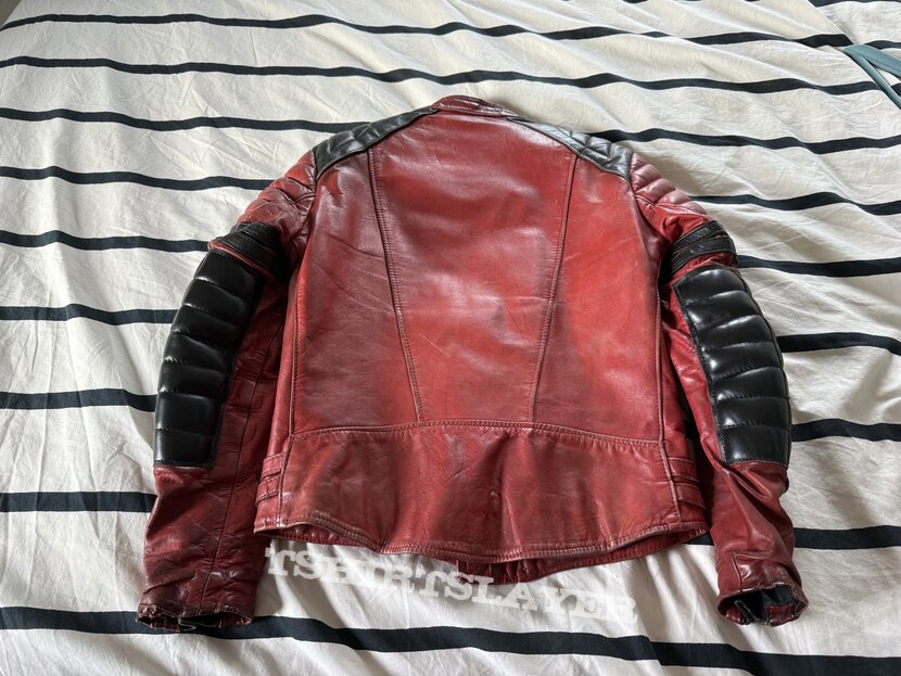 Moto Cuir red jacket with black stripes Moto Cuir red jacket with black stripes