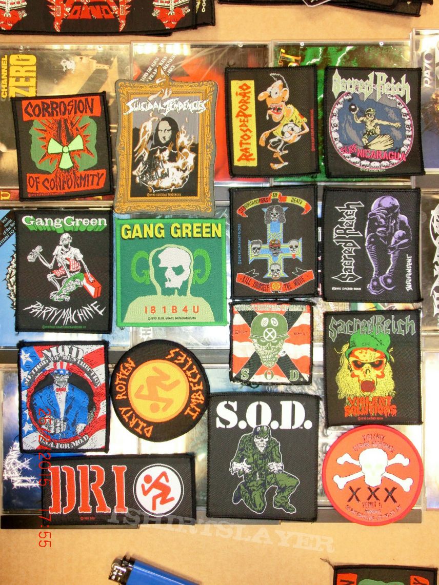 thrash / crossover patches gang green, dri, sacred reich, mod, coc, suicidal, sod, 