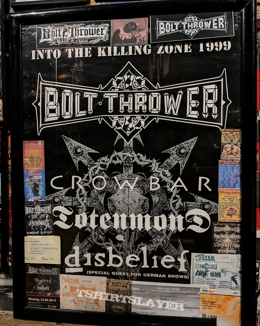 &quot;Into The Killing Zone 1999&quot; Tour Poster Bolt Thrower (+Tickets), Crowbar, Totenmond, Disbelief