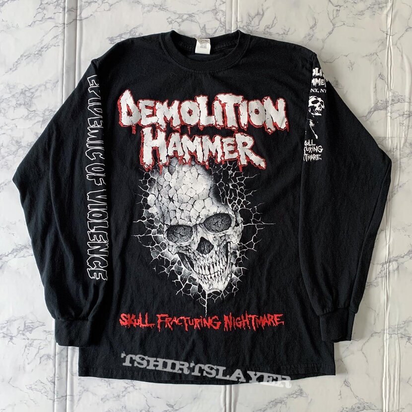 Demolition Hammer Skull Fracturing Nightmare long sleeve TShirtSlayer