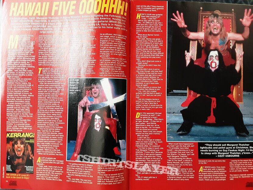 Ozzy Osbourne Kerrang December 1992 Ozzy Osbourne Kerrang December 1992