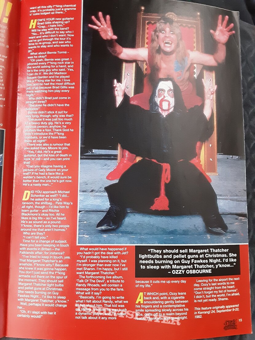 Ozzy Osbourne Kerrang December 1992 Ozzy Osbourne Kerrang December 1992