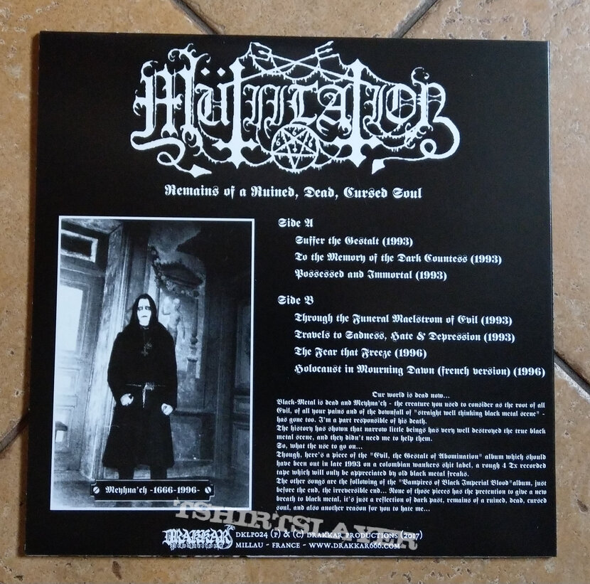 Mütiilation MUTIILATION - Remains Of A Ruined, Dead, Cursed Soul (White Vinyl) Ltd. 500 copies