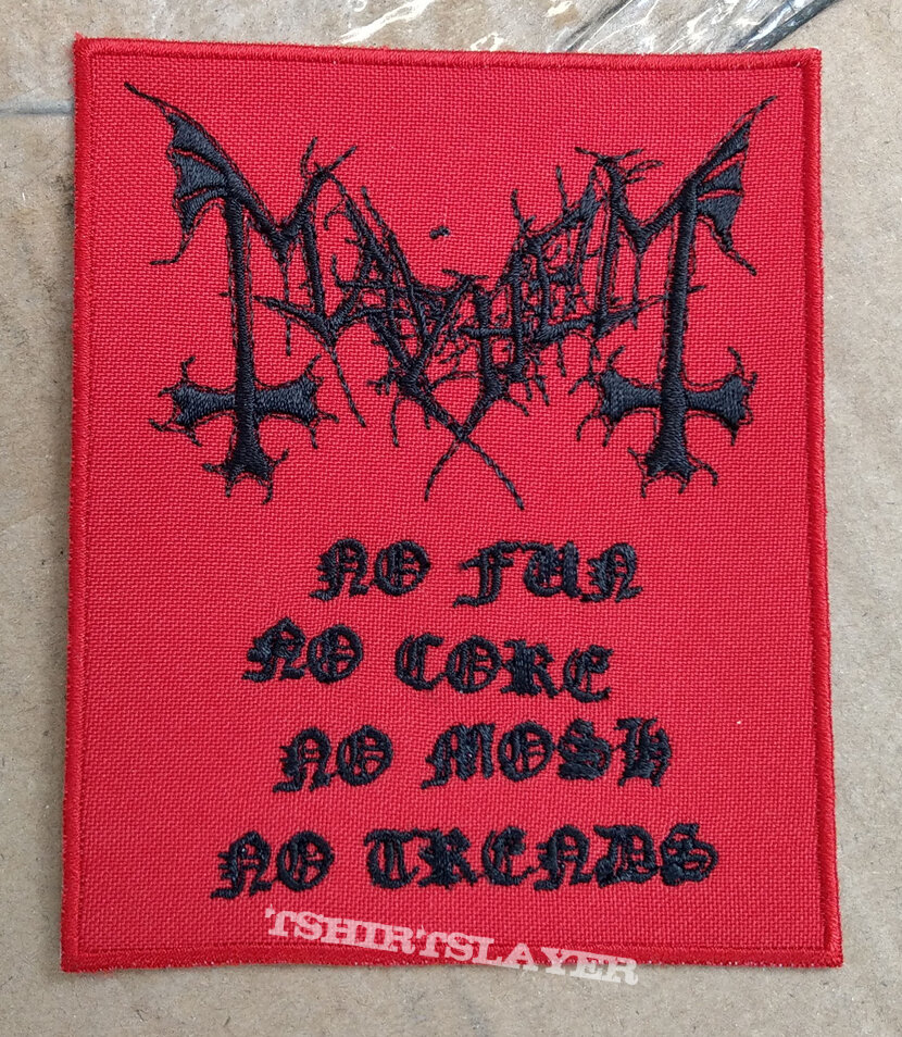 MAYHEM - No Fun Red 90X110 mm (embroidered)