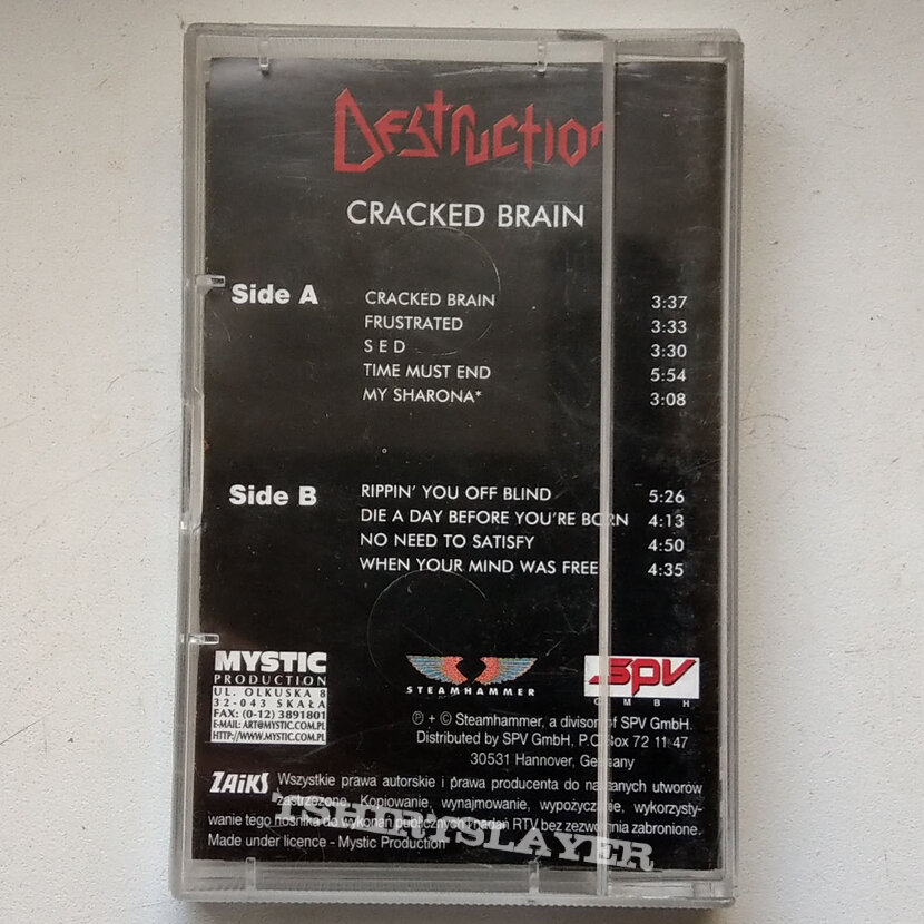 DESTRUCTION – Cracked Brain (Ltd. MC Tape)