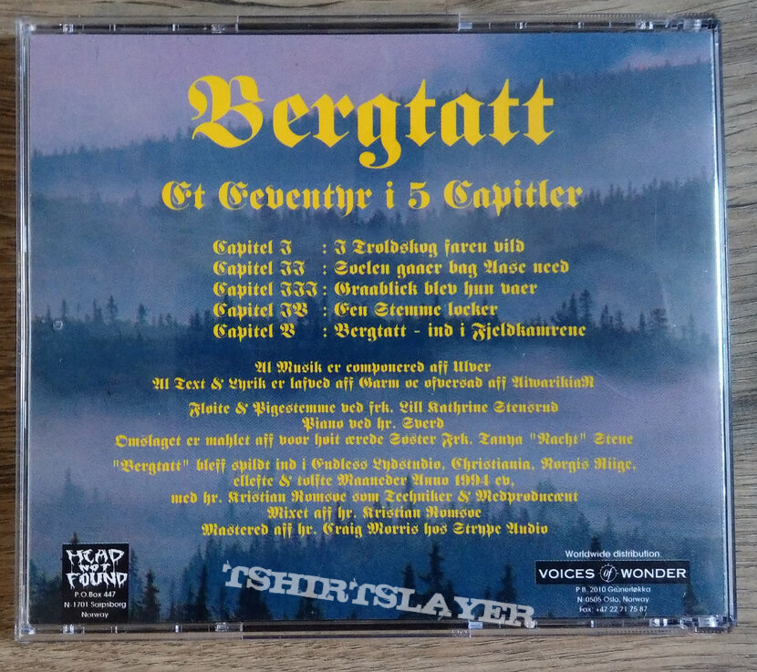 ULVER ‎– Bergtatt - Et Eeventyr I 5 Capitler (2nd Press CD)