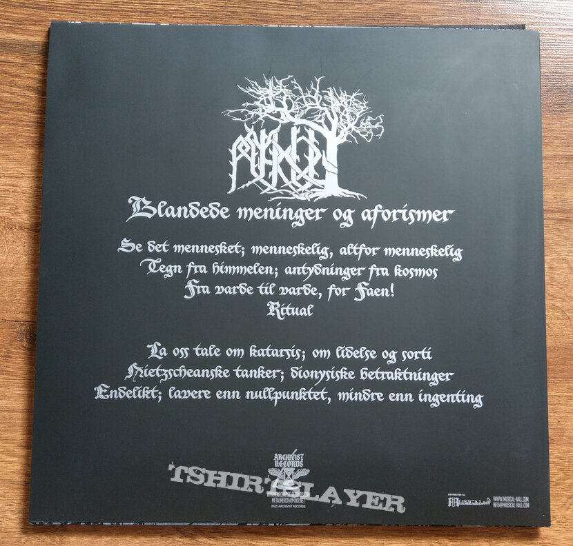 MYRHOLT ‎– Blandede Meninger Og Aforismer (180g Silver Black Marbled Vinyl) Ltd. 100