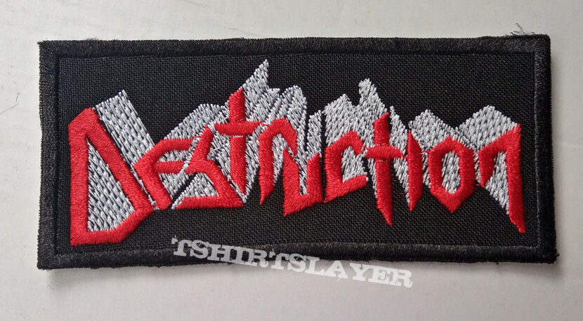 DESTRUCTION - Logo White 107X47 mm (embroidered)